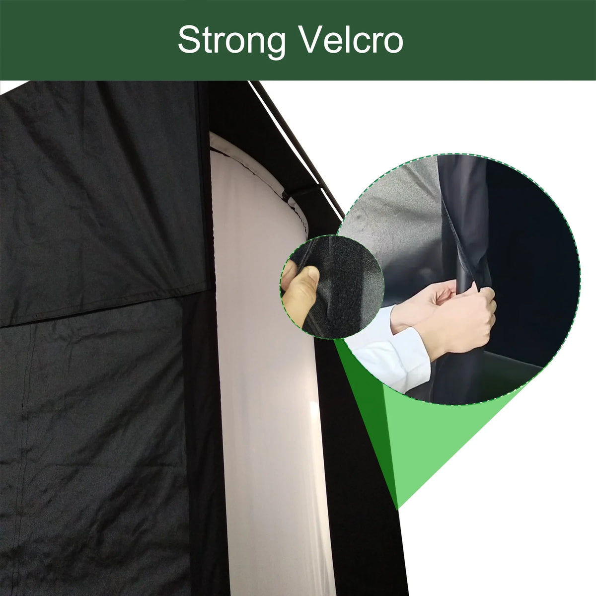 DIY Golf Simulator Impact Screen Frame Enclosure Kit Set, Use with Simulators, Durable Fabric with Velcro, Reinforced Black Border, 9.8'X9.8'X4.9' — product view 7