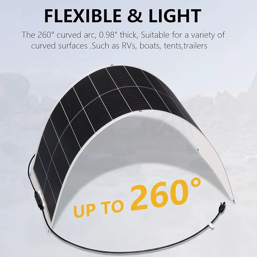 100W Flexible Solar Panel 16.5V 1000W 500W 400W 200W High Efficiency Photovoltaic Module DIY Kit Generation Car Home Camping — product view 4