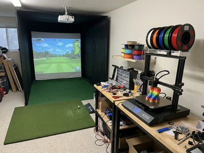 Customer photo of Simbox Golf Simulator Enclosure - 7 Sizes Available