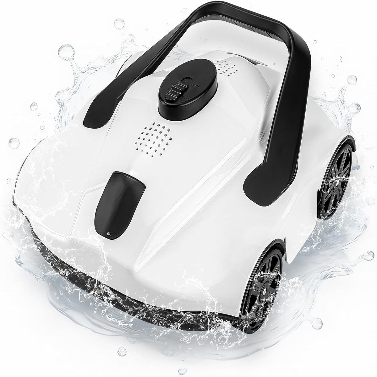 Cordless Robotic Pool Vacuum Cleaner with 130-Min Runtime, Self-Parking Technology for Above-Ground Pools up to 860 Sq.Ft, Efficient Filtration & Portable Design