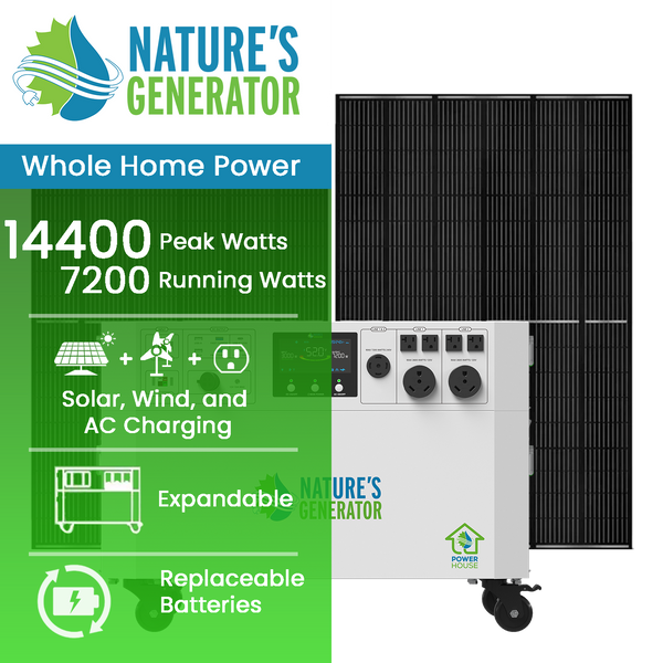 Powerhouse Gen 2 Whole Home Solar Generator, 4,800Wh, 7,200W