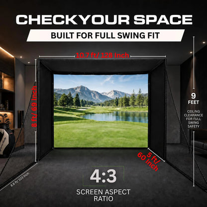 Golf Simulator Enclosure 10.7X8X5Ft & 8.5X8.5X5Ft Golf Simulators for Home — product view 2
