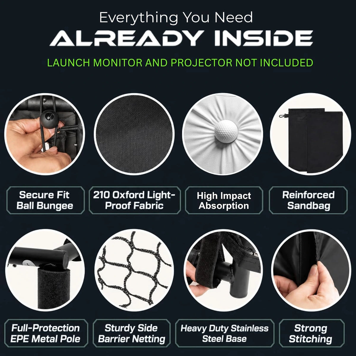 Golf Simulator Enclosure 10.7X8X5Ft & 8.5X8.5X5Ft Golf Simulators for Home — product view 4