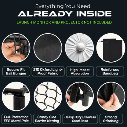 Golf Simulator Enclosure 10.7X8X5Ft & 8.5X8.5X5Ft Golf Simulators for Home — product view 4