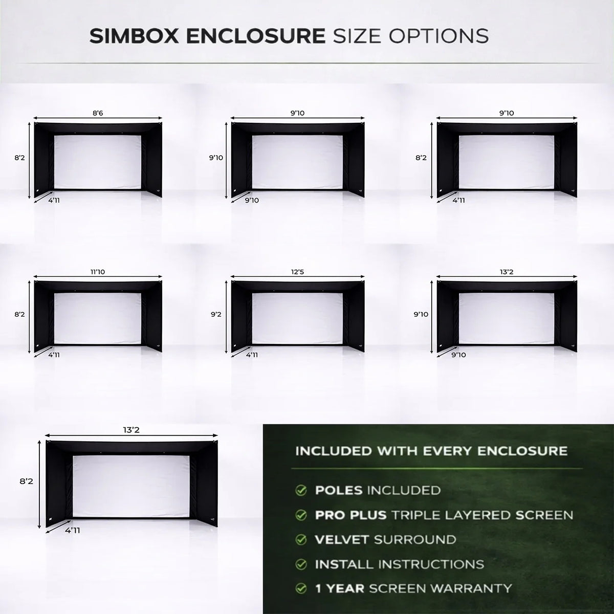 Simbox Golf Simulator Enclosure - 7 Sizes Available — product view 2